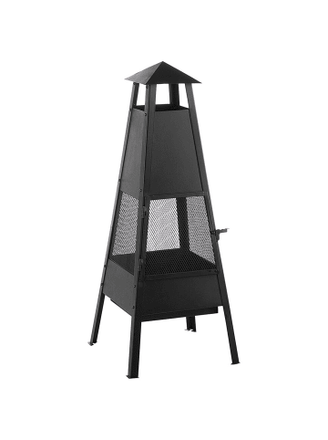 Beliani Feuerstelle für Holz YASUR in Schwarz - (W) 41 x (H) 100 x (L) 41 cm