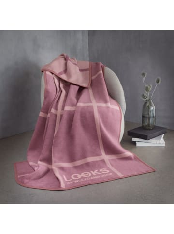 LOOKS by Wolfgang Joop Jacquard, Baumwollmischung Wohndecke in rosé