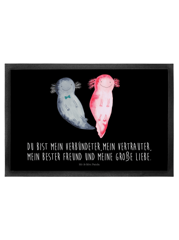 Mr. & Mrs. Panda Sauberlaufmatte Axolotl Freundin mit Spruch in Schwarz
