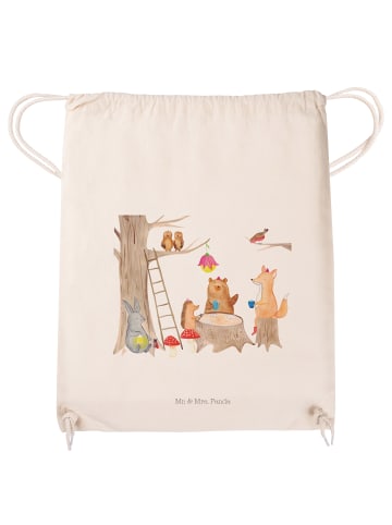 Mr. & Mrs. Panda Gym Bag Waldtiere Picknick mit Spruch in Creme