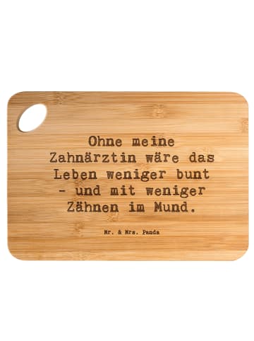 Mr. & Mrs. Panda Schneidebrett Spruch Zahnärztin Dank mit Spruch in Braun