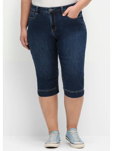 sheego Caprijeans in dark blue denim