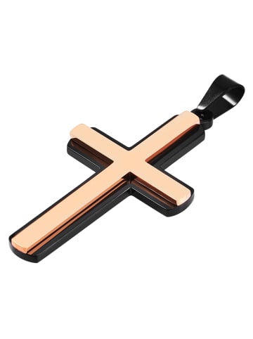 Adeliás Damen Anhänger – Kreuz Kreuzanhänger aus Edelstahl in gold