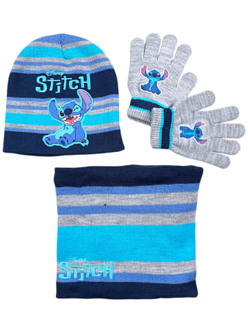 Lilo & Stitch 3-tlg. Winter Mütze Set: Disney Stitch  in Grau