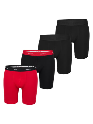 Phil & Co. Berlin  Retro Boxer Long Boxer in Black + Chilli Pepper