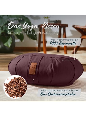 DoYourFitness Yoga-Kissen Ganesh gefüllt Buchweizen braun Halbmond Braun