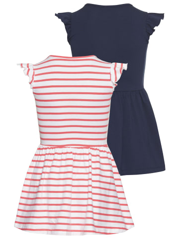 Kidsworld Jerseykleid in aprikot ringel + marine
