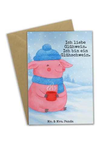 Mr. & Mrs. Panda Beileidskarte Schwein Glühwein Design mit Spruch in Weiß