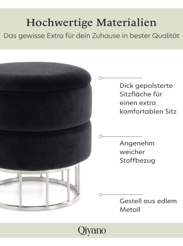 Qiyano Polstersitzhocker Edina in Schwarz