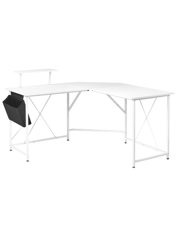 Beliani Schreibtisch TACONY in Weiß - (W) 180 x (H) 94 x (L) 140 cm