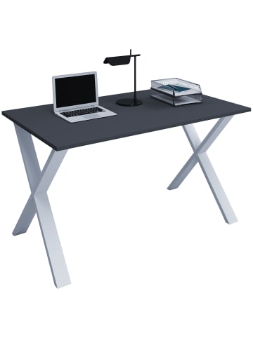 VCM Schreibtisch Bürotisch Computertisch 110x50 Lona X in Silber / Anthrazit