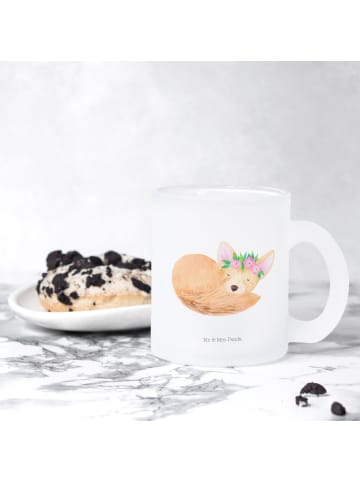 Mr. & Mrs. Panda Kaffeebecher Wüstenfuchs Blumen ohne Spruch in Transparent