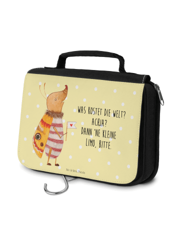 Mr. & Mrs. Panda Kosmetiktasche Nachtfalter Fähnchen mit Spruch in Gelb Pastell