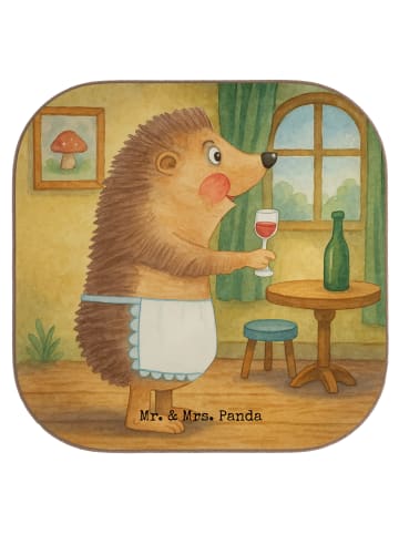 Mr. & Mrs. Panda Tassenuntersetzer Igel Wein Design ohne Spruch in Weiß