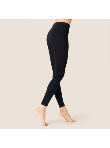 Kunert Strickstrumpfleggings Sensual Cotton weicher Bund in Marine