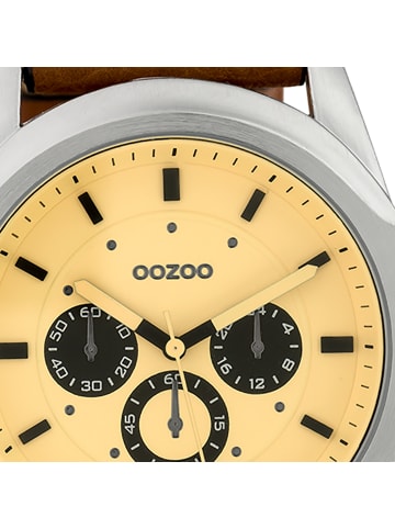 Oozoo Analog-Armbanduhr Oozoo Timepieces braun extra groß (ca. 48mm)