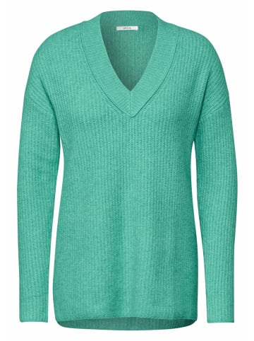 Cecil V-Kragen Pullover für Damen in Grün