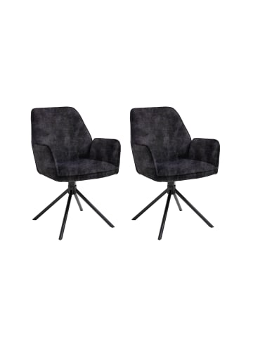 byLiving 2er-Set: Esszimmerstuhl Blair in Anthrazit - 57 (B) x 61 (L) x 89 (H) cm