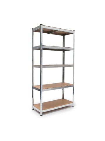 relaxdays 2x Schwerlastregal in Silber - (B)90 x (H)180  x (T)40 cm