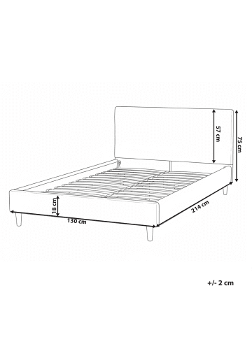 Beliani Bettrahmenbezug FITOU in Beige - (W) 130 x (H) 75 x (L) 214 cm