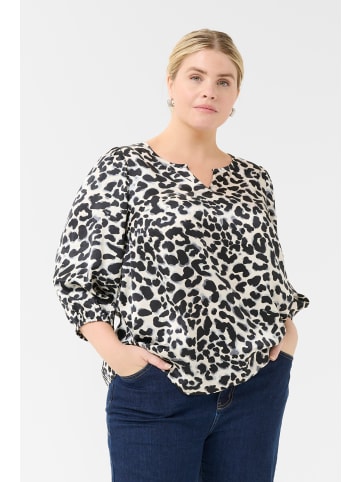 KAFFE curve Langarm-Bluse KCmegda in Grey Leopard