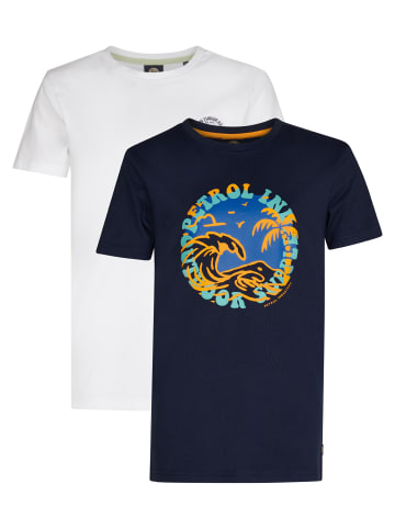 Petrol Industries 2er-Pack Basic-T-Shirt Rundhals Snapper in Mehrfarbig