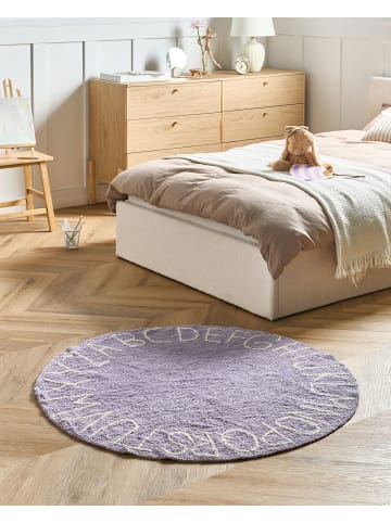 Beliani Kinderteppich VURGUN in Violett/Weiß - (W) 120 x (L) 120 cm