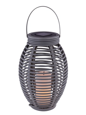 Globo lighting Solarleuchte "SOLARLEUCHTE KUNSTSTOFF GRAU, 1XLED" in gray