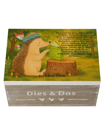 Mr. & Mrs. Panda Aufbewahrungsbox Igel Federschmuck Design mit S... in Weiß