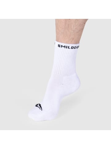 SMILODOX Herren Tennissocken 3er Pack in Weiß