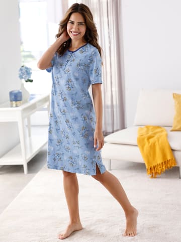 Sieh an! Nachthemd in himmelblau-bedruckt