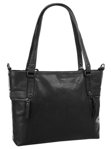SPIKES & SPARROW Shopper echt Leder in schwarz