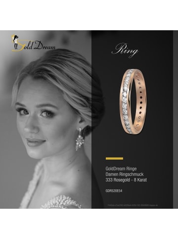 GoldDream Goldring 333 Rosegold - 8 Karat, Zirkonia Größe 54 (17,2)