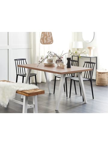 Beliani Esszimmertisch LENISTER in Braun/Weiß - (W) 90 x (H) 75 x (L) 150 cm