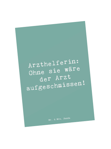 Mr. & Mrs. Panda Grußkarte Spruch Arzthelferin Herz mit Spruch in Meeresbrise