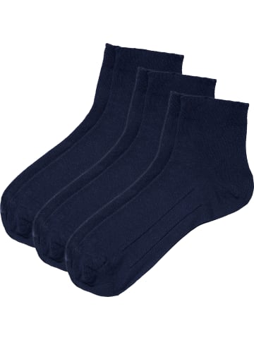 Erwin Müller Unisex-Kurzsocken 3 Paar in marine