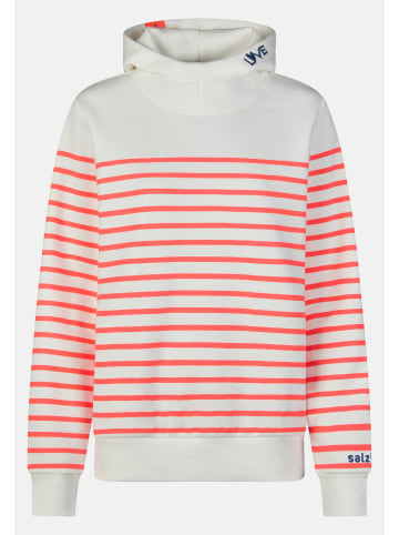 Salzhaut Hoodie VASEN in Fiery Coral - Offwhite