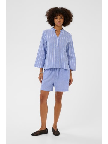 CULTURE Bluse langarm CUarletty Relaxed fit in Powder Blue/Gardenia Stripe