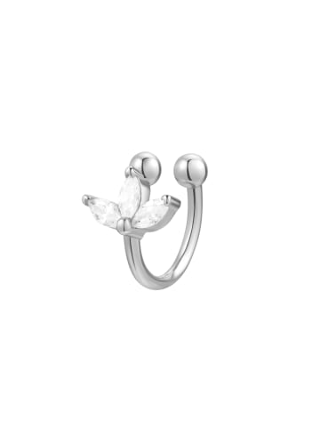 Hey Happiness Ohrring Ohrmanschette mit Zirkonia 925 Sterlingsilber in Silber