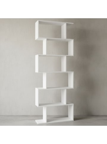 KADIMA DESIGN Bücherregal | Weiß, 70x23.5x190.5cm, 6 Fächer