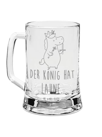 Mr. & Mrs. Panda Krug Einhorn König mit Schwert mit Spruch in Transparent