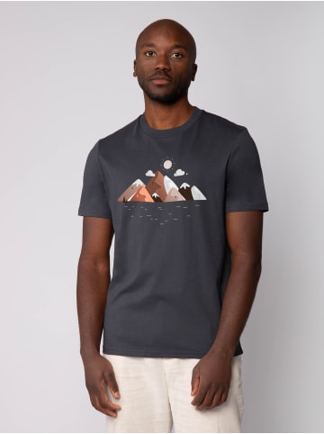 wat? Apparel T-Shirt Mountains & Moon in India Ink Grey
