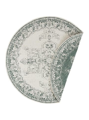 NORTHRUGS In- & Outdoor Wendeteppich Borbon grün creme