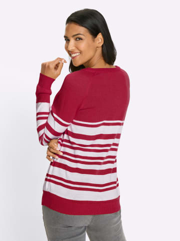 Sieh an! Langarm-Pullover in rot-weiß-geringelt