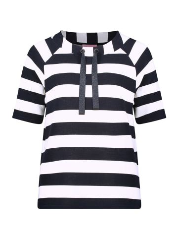 Betty Barclay Sweatshirt mit Rippenstruktur in Dunkelblau/Weiß
