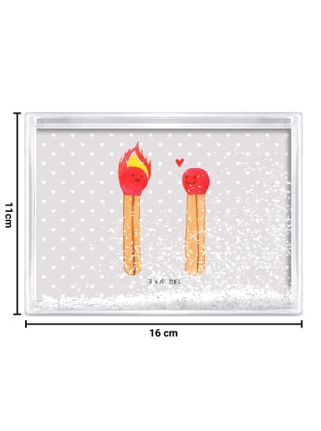 Mr. & Mrs. Panda Acryl-Bilderrahmen Streichhölzer ohne Spruch in Grau Pastell