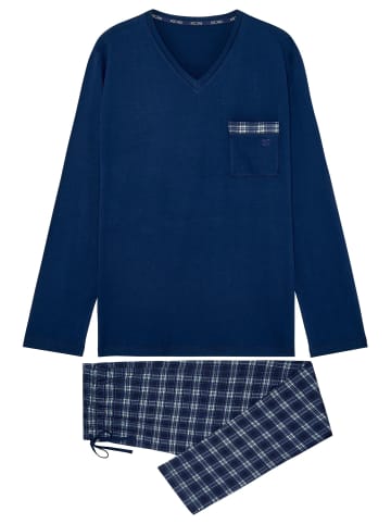 HOM Schlafanzug Sid in Navy check