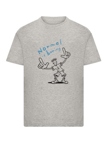 F4NT4STIC T-Shirt Fido Dido Points Normal Is Boring in grau meliert
