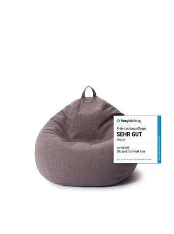 Lumaland Sitzsack Comfort 120l dunkelgrau  grau