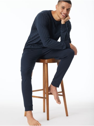 Schiesser Pyjama Fine Interlock in Dunkelblau